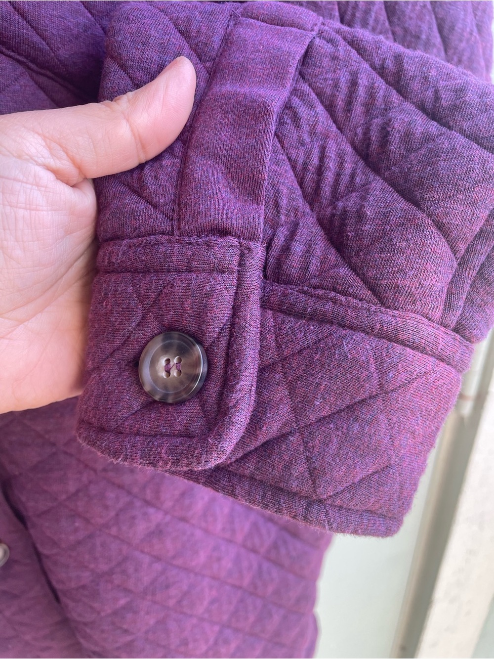 Marine Layer Corbet Quilted Shirt Jacket in Deep Plum Size Large - Picture 12 of 16